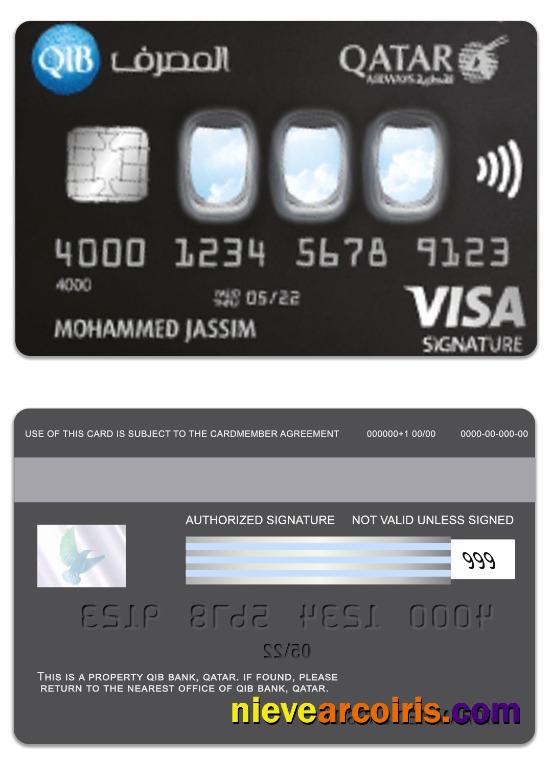 Qatar QIB Bank Qatar Airways Co-branded visa signature card